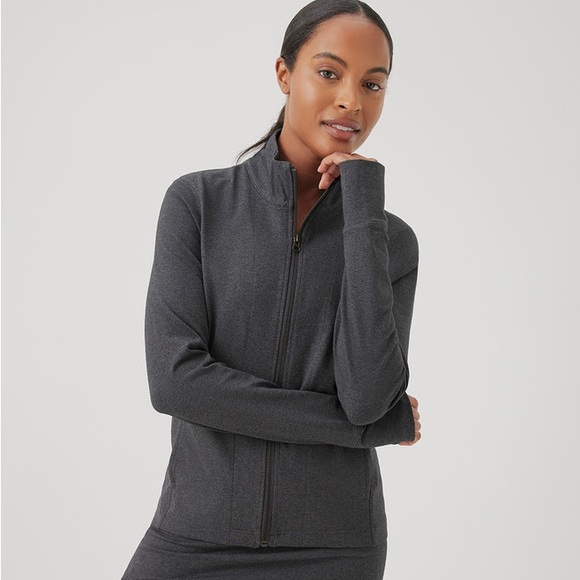 Pact Tops - Pact Women's Charcoal Heather Purefit Slim Zip Up - NWOT